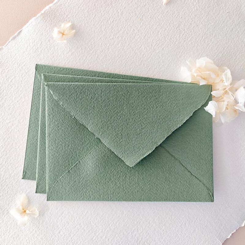 Buste artigianali Verde Salvia - Confezione da 10 unità