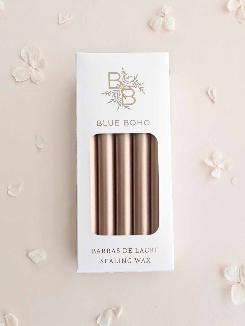 Pack de 5 barras de lacre Champagne para pistola de lacre Blue Boho