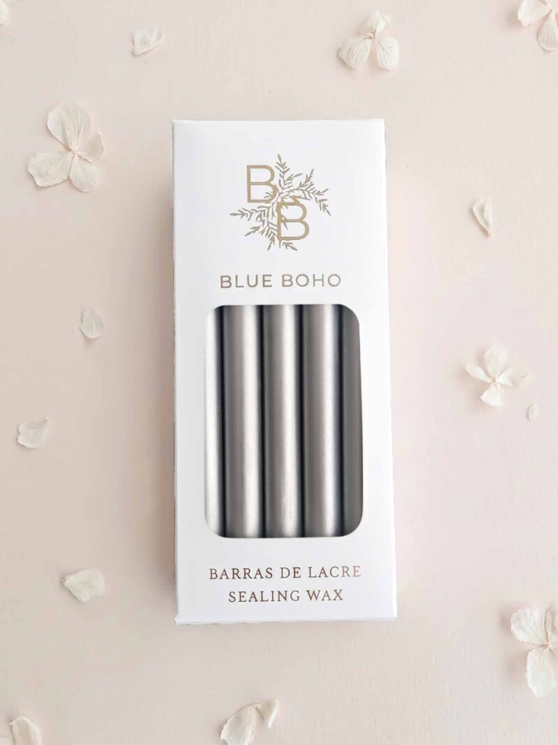 Pack de 5 barras de lacre Plata para pistola de lacre Blue Boho