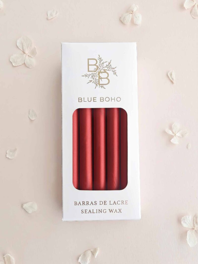 Pack de 5 barras de lacre Burdeos Perlado para pistola de lacre Blue Boho