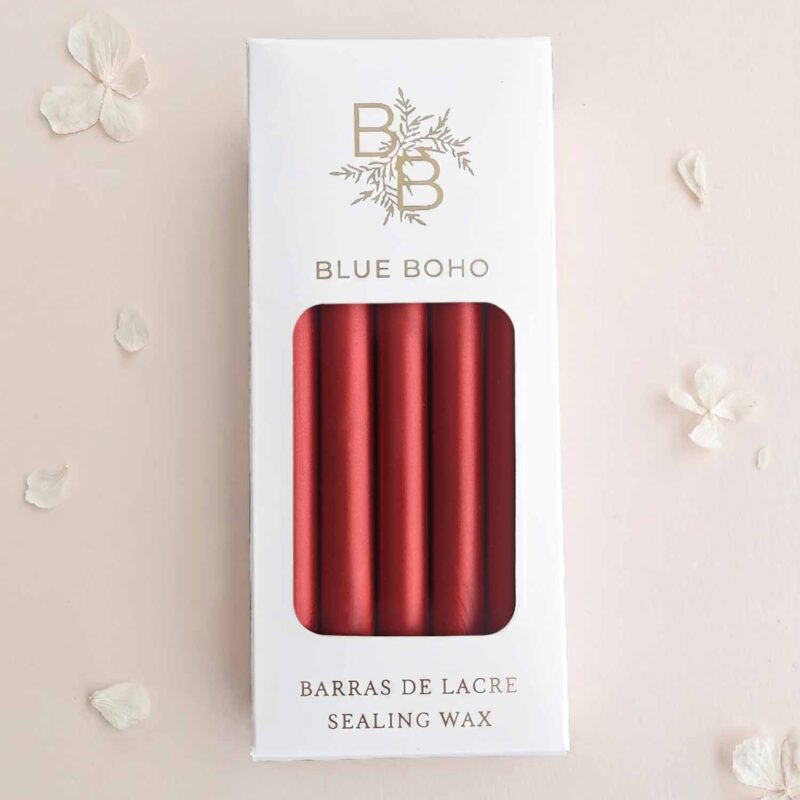 Pack di 5 barrette di ceralacca Bordeaux Perlato per pistola per ceralacca Blue Boho