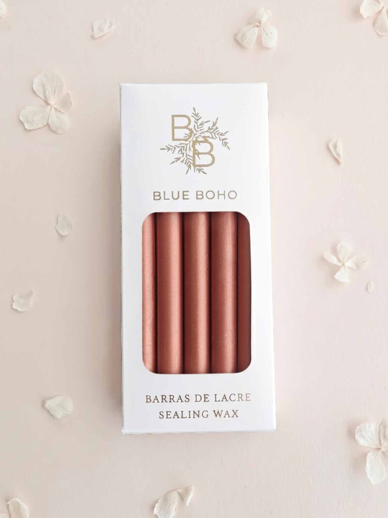Pack de 5 barras de lacre Oro Rosa para pistola de lacre Blue Boho