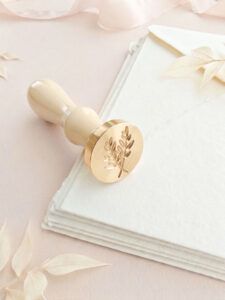 Partecipazione matrimonio con sigillo ceralacca rami botanici