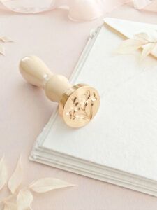 Partecipazione matrimonio con sigillo ceralacca 3D Lirio