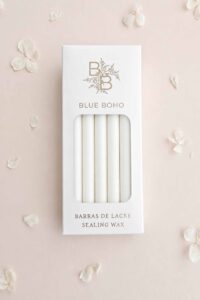 Pack de 5 barras de lacre Blanco Mate para pistola de lacre Blue Boho