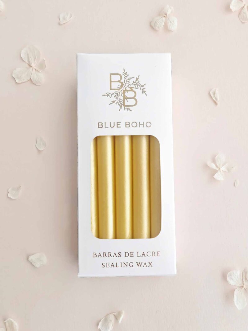 Pack di 5 barrette di ceralacca Giallo Perlato per pistola per ceralacca Blue Boho