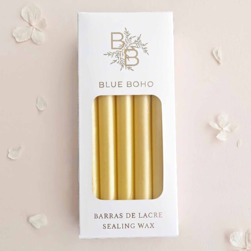Pack de 5 barras de lacre Amarillo Perlado para pistola de lacre Blue Boho