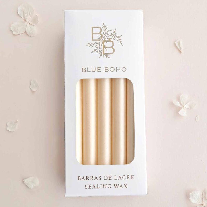 Pack da 5 barrette di ceralacca Avorio Perlato per pistola per ceralacca Blue Boho