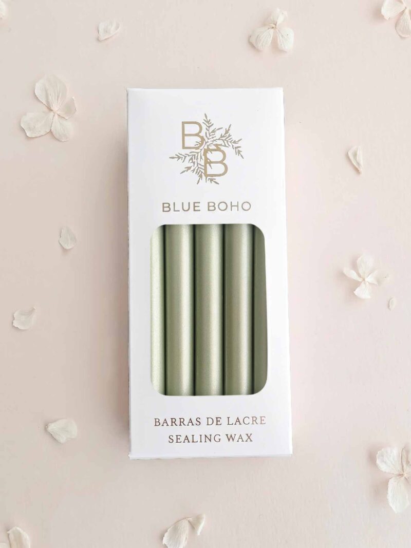 Pack da 5 barrette di ceralacca Verde Perlato per pistola per ceralacca Blue Boho