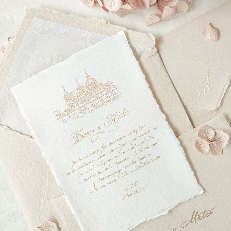 Invitación de boda con forro Vellum - Bianca
