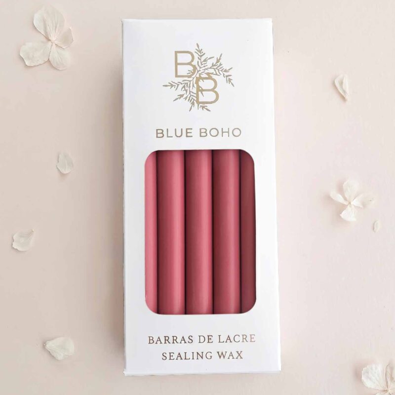 Pack de 5 barras de lacre Carmín mate para pistola de lacre Blue Boho