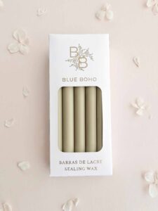 Pack de 5 barras de lacre Oliva mate para pistola de lacre Blue Boho