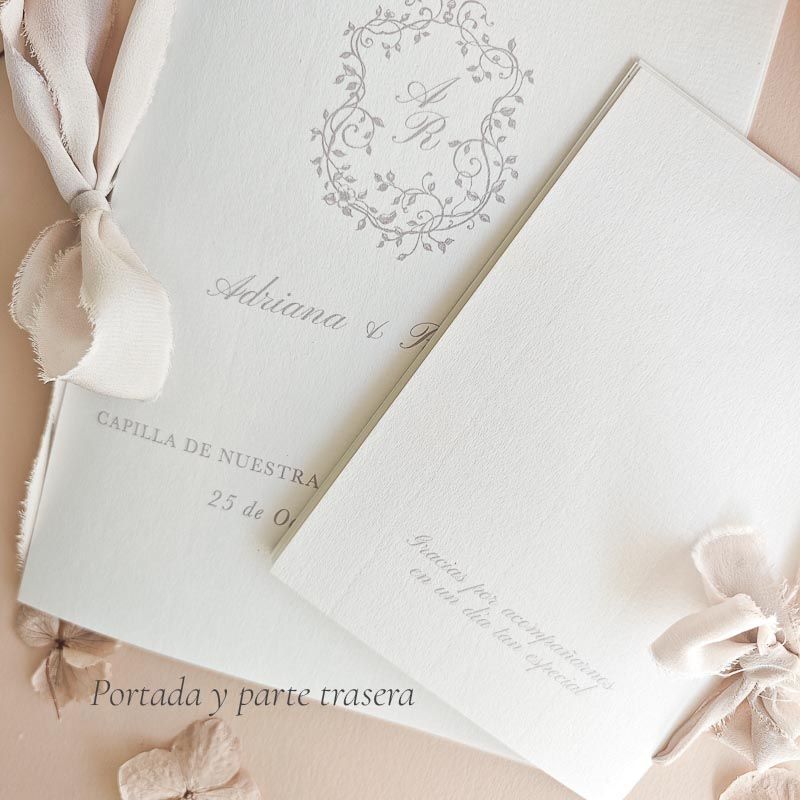 Misales de boda artesanales Colección Adriana