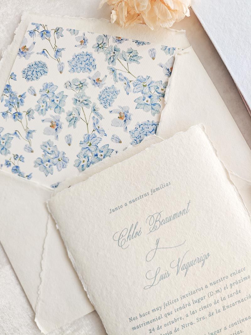 Invitación de boda papel artesanal - Chloé