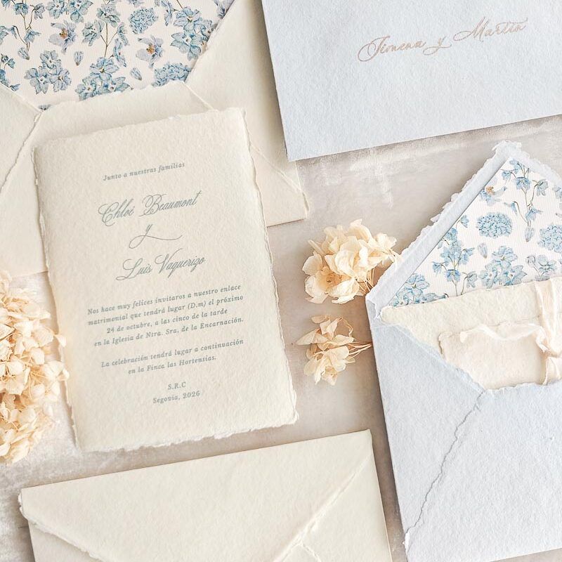 Invitación de boda papel artesanal - Chloé