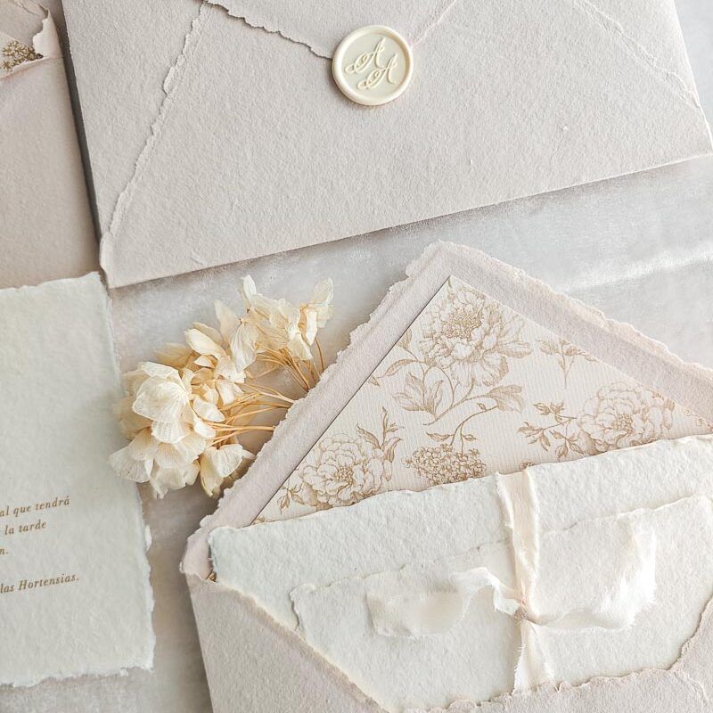 Invitación de boda papel artesanal - Adriana