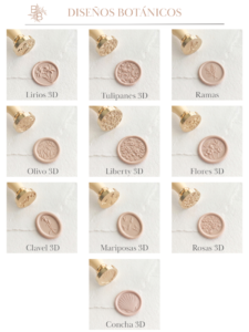 Sellos de lacre con diseños botánicos en relieve para decorar sobres de invitaciones de boda y papelería artesanal