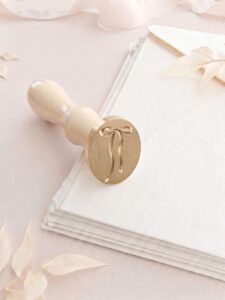 Sello de lacre ovalado diseño Lazo con relieve 3D