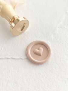 Timbro per ceralacca mini 20 mm design cuore con rilievo 3D