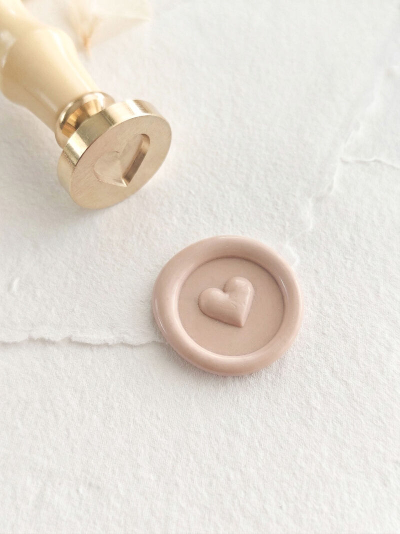Timbro per ceralacca mini 20 mm design cuore con rilievo 3D
