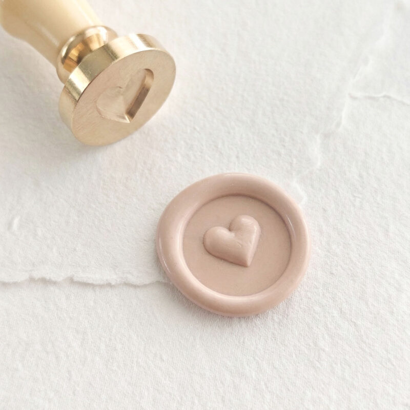 Timbro per ceralacca mini 20 mm design cuore con rilievo 3D