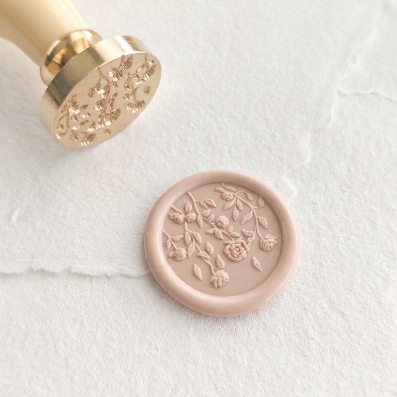 Sello de lacre diseño Enredadera de Rosas con relieve 3D
