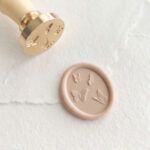 Timbro per ceralacca ovale design farfalle con rilievo 3D